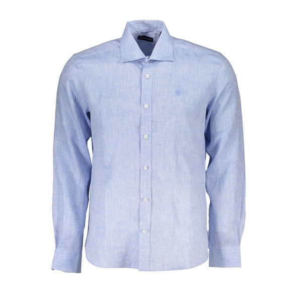 North Sails Light Blue Linen Men Shirt North Sails Light Blue Linen Men Shirt