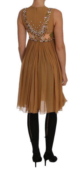 Crystal Silk Gold A-Line Gown Dress Crystal Silk Gold A-Line Gown Dress