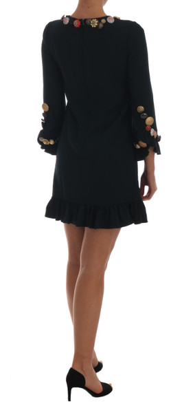 Dolce & Gabbana Crystal Green Stretch A-Line Short Dress Dolce & Gabbana Crystal Green Stretch A-Line Short Dress