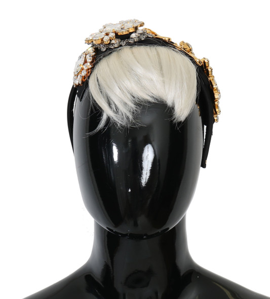 Black Crystal White Hair Parrucchiera Headband Diadem Black Crystal White Hair Parrucchiera Headband Diadem