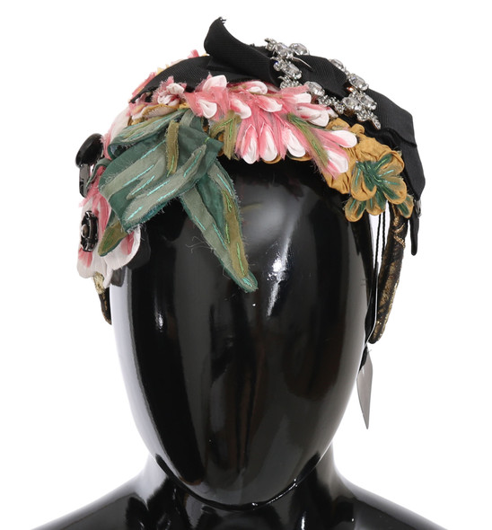 Dolce & Gabbana Multicolor Tiara Floral Crystal Bow Diadem Headband Dolce & Gabbana Multicolor Tiara Floral Crystal Bow Diadem Headband