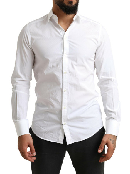 Dolce & Gabbana White MARTINI Cotton Dress Formal Shirt Dolce & Gabbana White MARTINI Cotton Dress Formal Shirt