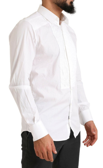 Dolce & Gabbana White GOLD Formal Cotton Tuxedo Dress Shirt Dolce & Gabbana White GOLD Formal Cotton Tuxedo Dress Shirt