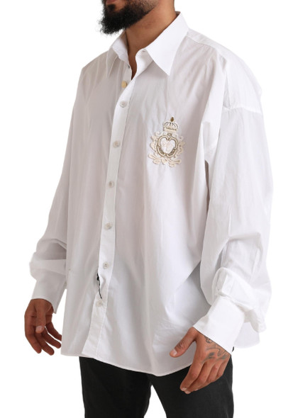 Dolce & Gabbana White Logo Cotton Casual Long Sleeves Shirt Dolce & Gabbana White Logo Cotton Casual Long Sleeves Shirt