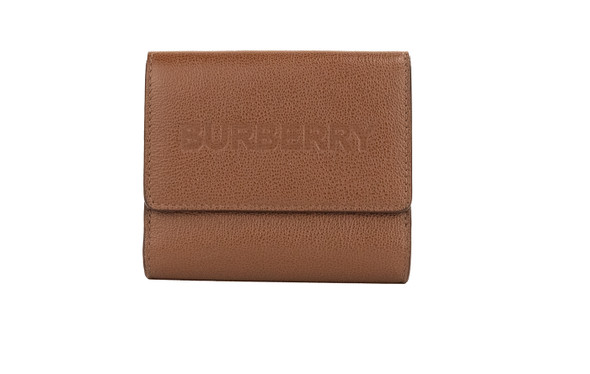 Burberry Luna Tan Grained Leather Small Coin Pouch Snap Wallet Burberry Luna Tan Grained Leather Small Coin Pouch Snap Wallet