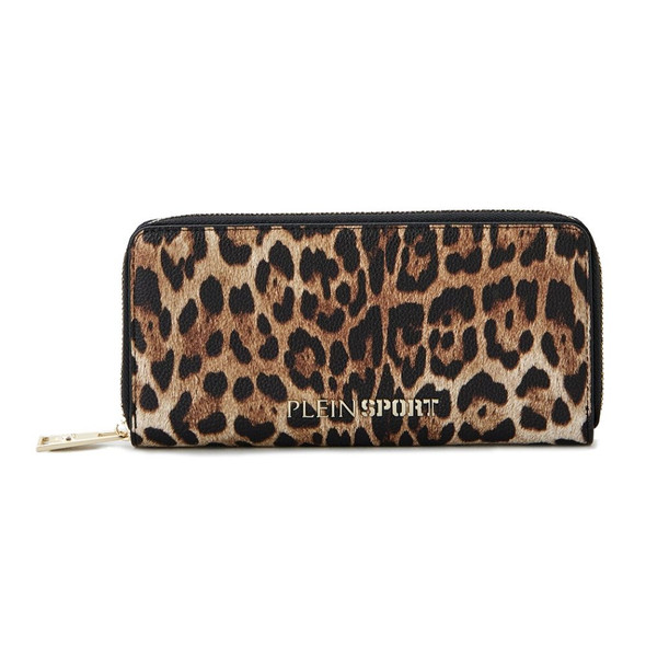 Sleek Designer Zipper Wallet with Gold Accents Sleek Designer Zipper Wallet with Gold Accents