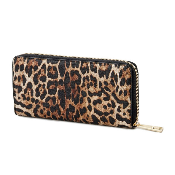 Sleek Designer Zipper Wallet with Gold Accents Sleek Designer Zipper Wallet with Gold Accents