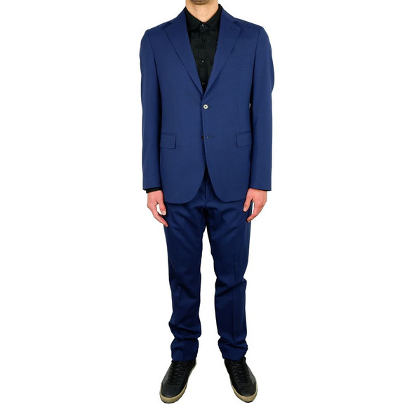Elegant Blue Wool Blend Two-Piece Suit Elegant Blue Wool Blend Two-Piece Suit