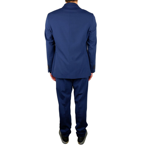 Elegant Blue Wool Blend Two-Piece Suit Elegant Blue Wool Blend Two-Piece Suit