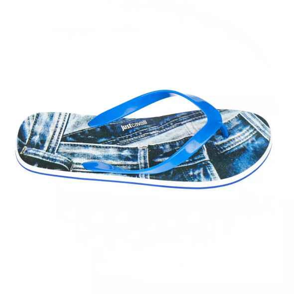 Just Cavalli Light Blue EVA Men Sandal Just Cavalli Light Blue EVA Men Sandal