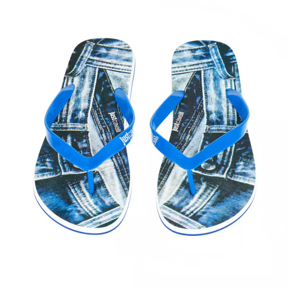 Just Cavalli Light Blue EVA Men Sandal Just Cavalli Light Blue EVA Men Sandal