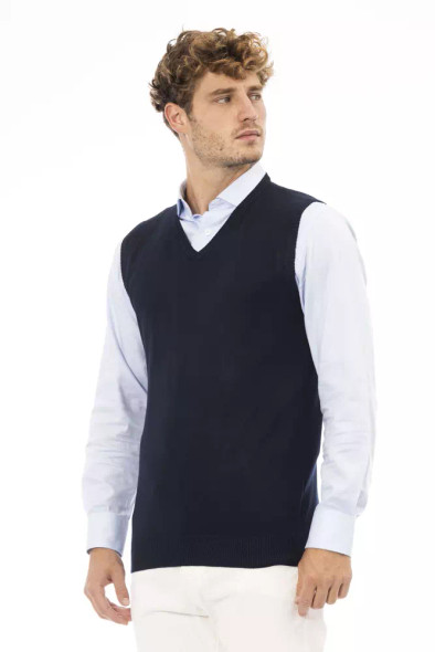 Blue Viscose Men Jacket Blue Viscose Men Jacket