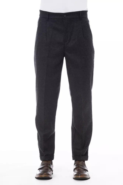 Alpha Studio Gray Wool Men Pant Alpha Studio Gray Wool Men Pant