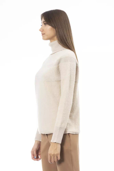 Alpha Studio Beige Wool Women Sweater Alpha Studio Beige Wool Women Sweater