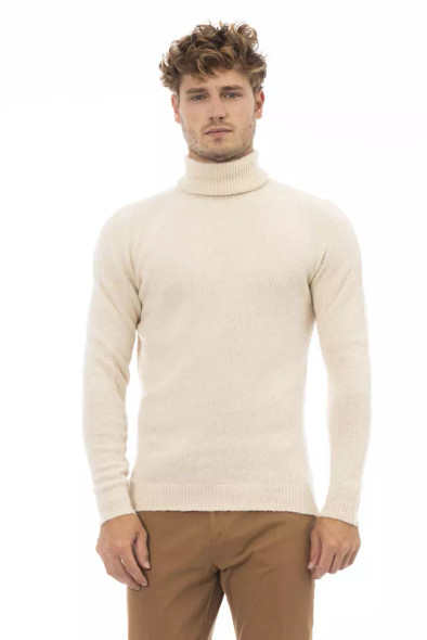 Beige Alpaca Men Sweater AL-23429 Beige Alpaca Men Sweater AL-23429