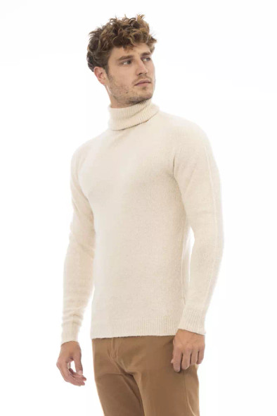 Beige Alpaca Men Sweater AL-23429 Beige Alpaca Men Sweater AL-23429