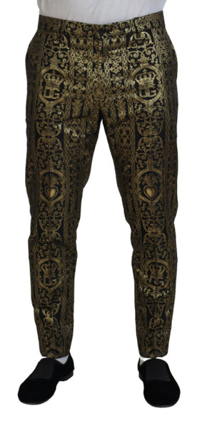 Black Gold Jacquard Dress Trouser Pants Black Gold Jacquard Dress Trouser Pants