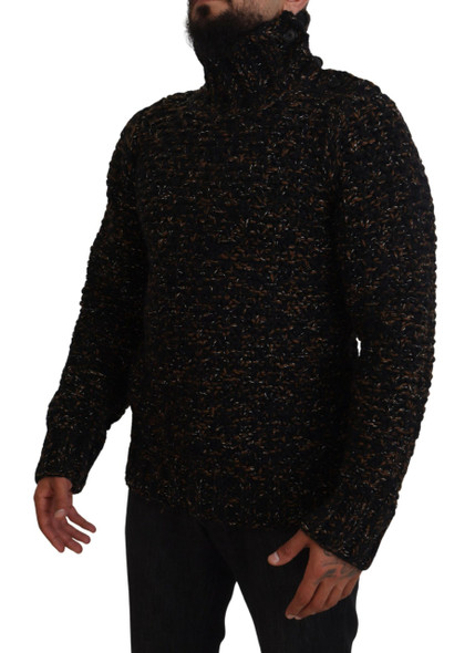 Dolce & Gabbana Brown Fatto A Mano Turtleneck Pullover Sweater Dolce & Gabbana Brown Fatto A Mano Turtleneck Pullover Sweater