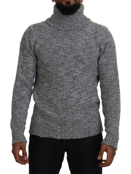 Gray Wool Knit Turtleneck Pullover Sweater Gray Wool Knit Turtleneck Pullover Sweater