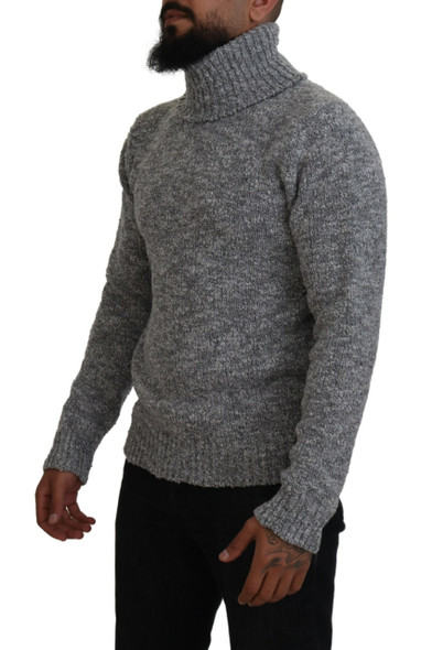 Dolce & Gabbana Gray Wool Knit Turtleneck Pullover Sweater Dolce & Gabbana Gray Wool Knit Turtleneck Pullover Sweater