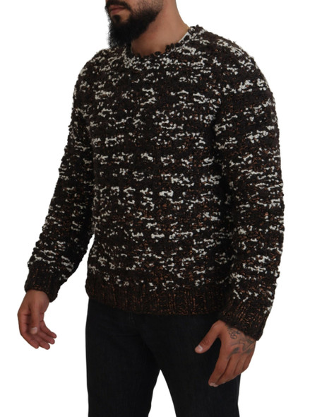 Brown Knitted Wool Fatto A Mano Sweater Brown Knitted Wool Fatto A Mano Sweater