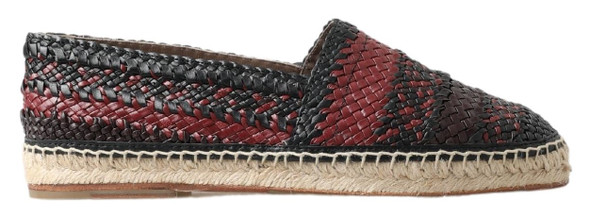 Dolce & Gabbana Black Bordeaux Buffalo Leather Espadrille Shoes Dolce & Gabbana Black Bordeaux Buffalo Leather Espadrille Shoes