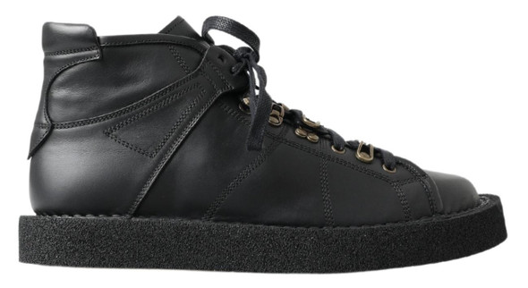 Dolce & Gabbana Black Leather Slip on Stretch Boots MV5037 Dolce & Gabbana Black Leather Slip on Stretch Boots MV5037