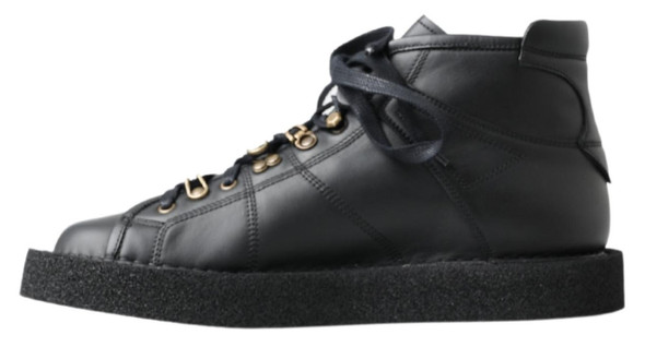 Dolce & Gabbana Black Leather Slip on Stretch Boots MV5037 Dolce & Gabbana Black Leather Slip on Stretch Boots MV5037