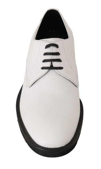 White Leather Derby Dress Formal Shoes White Leather Derby Dress Formal Shoes