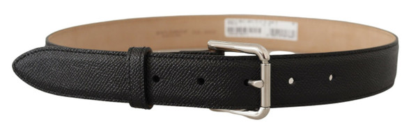 Black Calf Leather Brown Backend Metal Buckle Belt Black Calf Leather Brown Backend Metal Buckle Belt