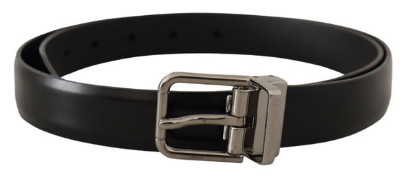 Dolce & Gabbana Black Calf Leather Metal Logo Buckle Belt Dolce & Gabbana Black Calf Leather Metal Logo Buckle Belt