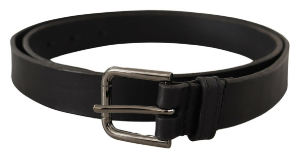 Dolce & Gabbana Black Calf Leather Logo Engraved Metal Buckle Belt BEL8575 Dolce & Gabbana Black Calf Leather Logo Engraved Metal Buckle Belt BEL8575