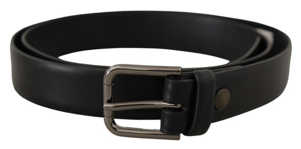 Black Calf Leather Classic Logo Metal Buckle Belt BEL8580 Black Calf Leather Classic Logo Metal Buckle Belt BEL8580