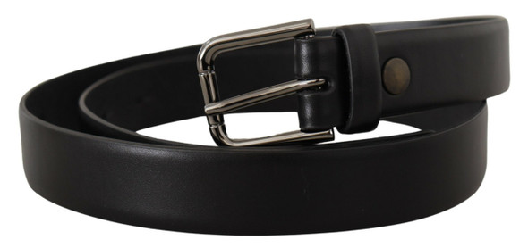 Black Calf Leather Classic Logo Metal Buckle Belt BEL8580 Black Calf Leather Classic Logo Metal Buckle Belt BEL8580