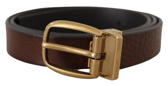 Brown Leather Classic Vintage Metal Buckle Belt Brown Leather Classic Vintage Metal Buckle Belt