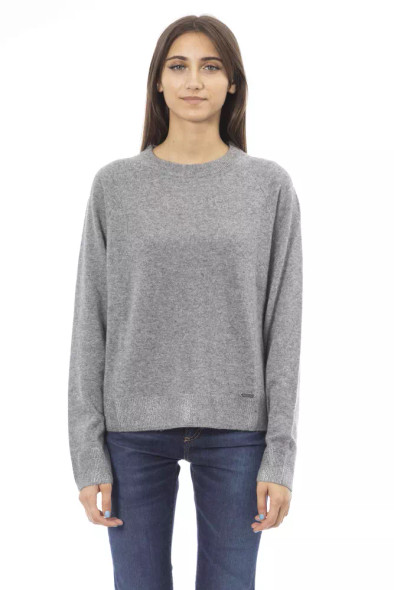 Baldinini Trend Gray Wool Women Sweater Baldinini Trend Gray Wool Women Sweater