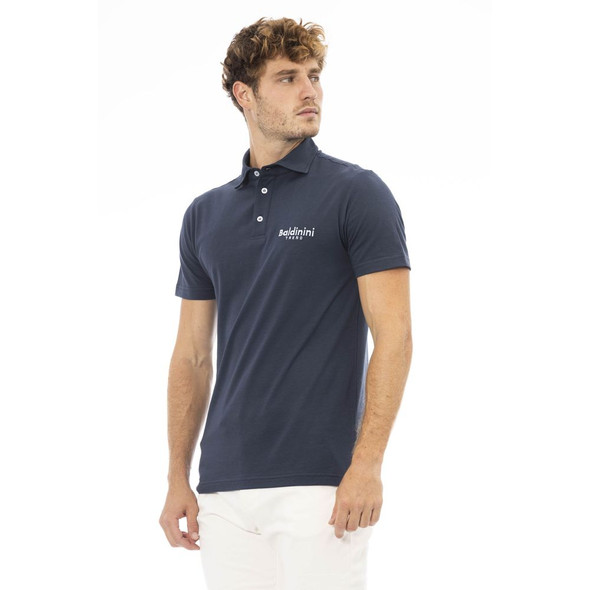 Baldinini Trend Blue Cotton Men Polo Shirt BA-23738 Baldinini Trend Blue Cotton Men Polo Shirt BA-23738