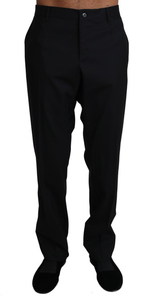 Dolce & Gabbana Black Wool Stretch Dress Trousers Pants PAN61130 Dolce & Gabbana Black Wool Stretch Dress Trousers Pants PAN61130
