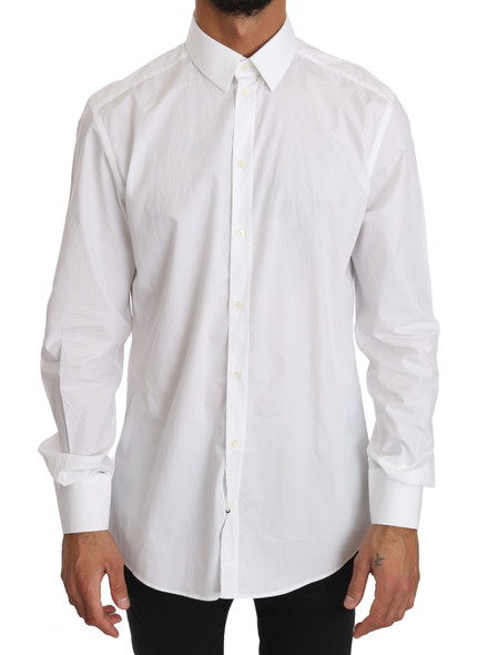 White Cotton GOLD Dress Shirt White Cotton GOLD Dress Shirt