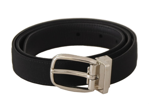 Belt Black Calf Leather Silver Tone Metal Buckle Belt Black Calf Leather Silver Tone Metal Buckle
