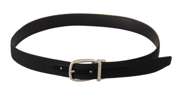 Belt Black Calf Leather Silver Tone Metal Buckle Belt Black Calf Leather Silver Tone Metal Buckle