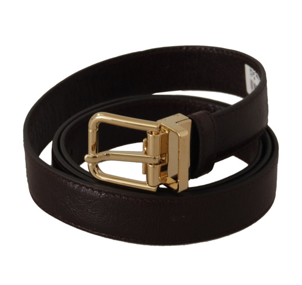 Dolce & Gabbana Brown Leather Gold Metal Buckle Belt Dolce & Gabbana Brown Leather Gold Metal Buckle Belt