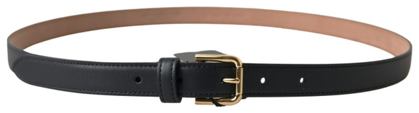 Dolce & Gabbana Black Leather Gold Tone Metal Buckle Belt Dolce & Gabbana Black Leather Gold Tone Metal Buckle Belt