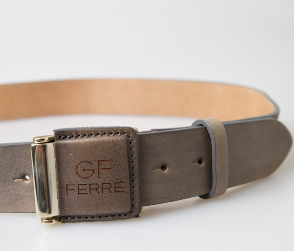 Brown Leather Fashion Logo Buckle Waist Belt Brown Leather Fashion Logo Buckle Waist Belt