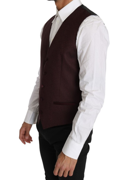 Dolce & Gabbana Purple Pattern Wool Silk Waistcoat Vest Dolce & Gabbana Purple Pattern Wool Silk Waistcoat Vest