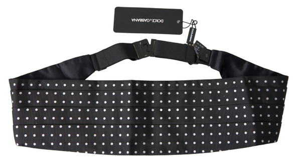 Black Silk Polka Waist Tuxedo Belt Cummerbund Black Silk Polka Waist Tuxedo Belt Cummerbund