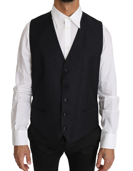 Gray Wool Silk Waistcoat Vest Gray Wool Silk Waistcoat Vest