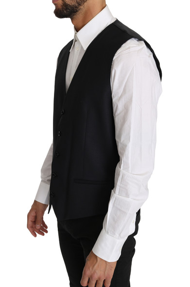 Gray Wool Silk Waistcoat Vest Gray Wool Silk Waistcoat Vest