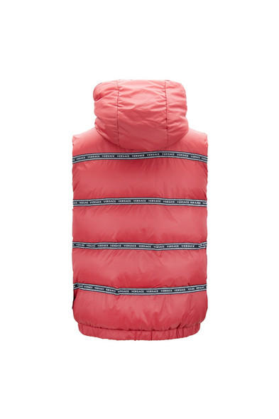 Elegant Red Versace Logo Vest with Detachable Hood Elegant Red Versace Logo Vest with Detachable Hood