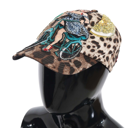 Brown Leopard Sequin Sicily Applique Baseball Hat Brown Leopard Sequin Sicily Applique Baseball Hat